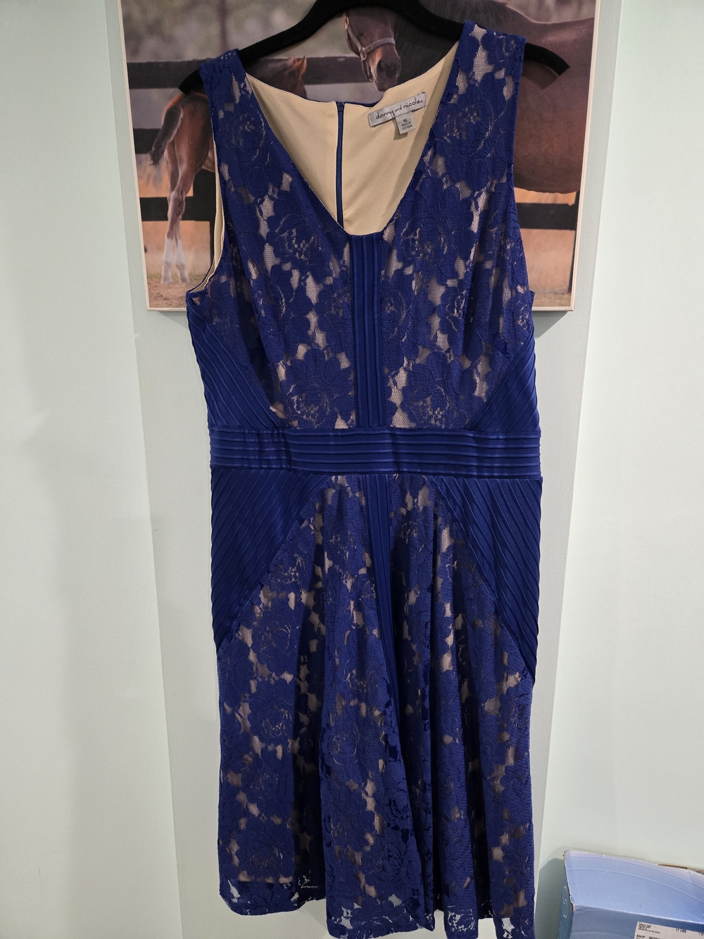 Danny & Nicole  Blue Lace Midi Dres